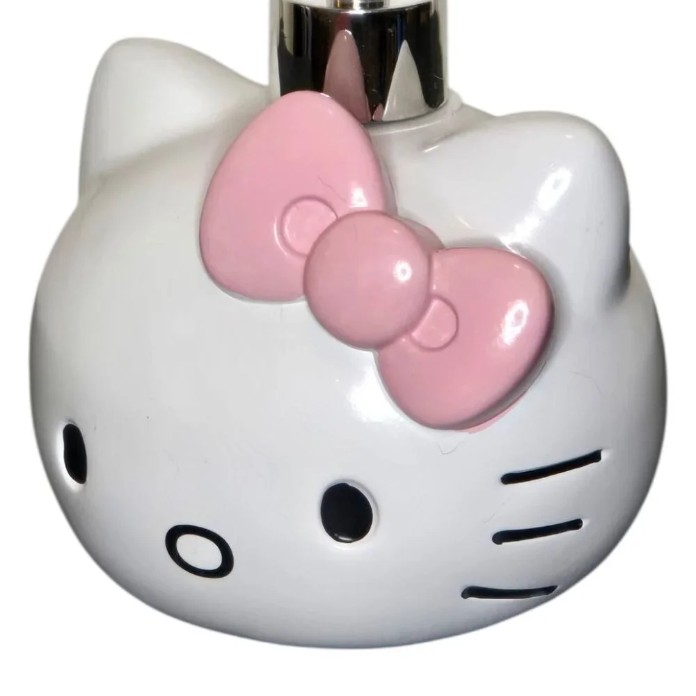 Hello Kitty Soap Dispenser Sanrio Ceramic Bathroom Pump Pink Bow Kawaii Decor